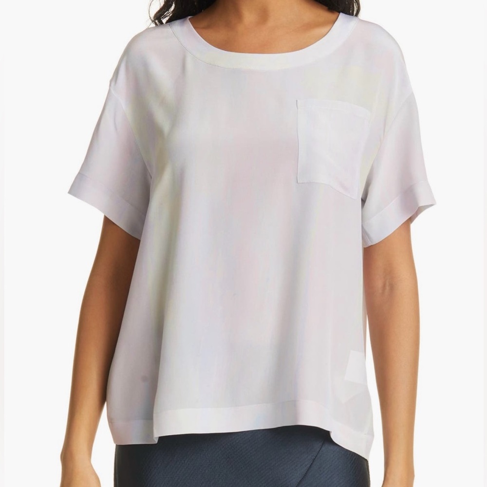 NEW Club Monaco Relaxed Silk Short Sleeve T-Shirt Size Large